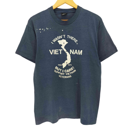 スクリーンスターズ SCREEN STARS 90s USA製 シングルステッチ コットンポリ I WASNT TRHERE VIET NAM マップTシャツ メンズ L