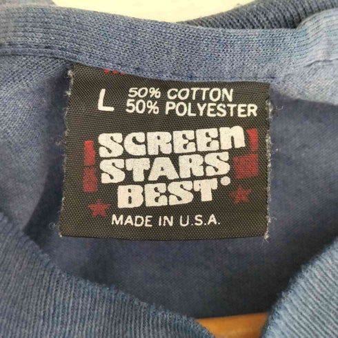 スクリーンスターズ SCREEN STARS 90s USA製 シングルステッチ コットンポリ I WASNT TRHERE VIET NAM マップTシャツ メンズ L