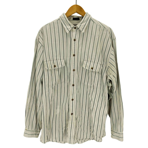 エディーバウアー Eddie Bauer 80s 黒タグ RUFTON TWILL ストライプシャツ メンズ JPN:L