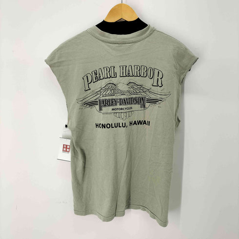 ハーレーダビッドソン HARLEY-DAVIDSON USA製 WLA-45 プリントロゴ シャツ カットオフ メンズ