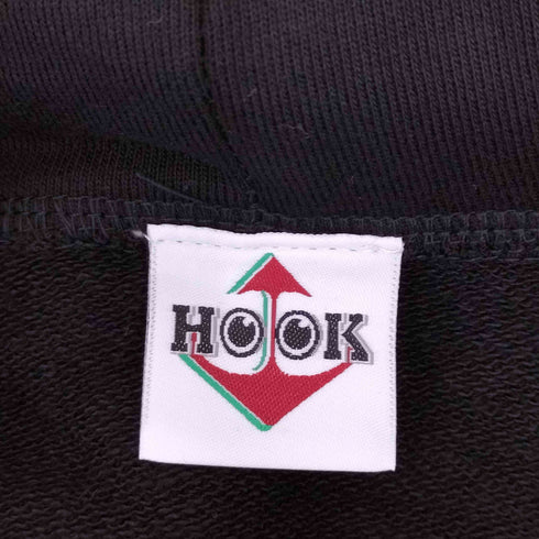 フック HOOK クロスと炎刺繍ジップパーカー メンズ JPN:L
