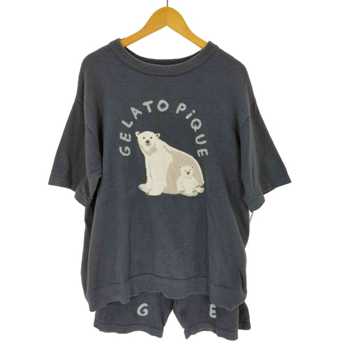 ジェラートピケオム Gelato Pique Homme COOL HOMME スムーズィーシロクマジャガードプルオーバー&ロゴジャガードハーフパンツ メンズ M
