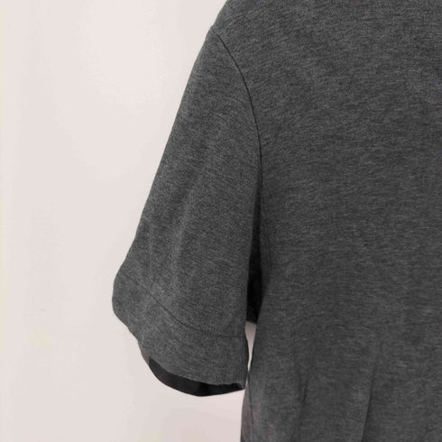 ブラックレーベルクレストブリッジ BLACK LABEL CRESTBRIDGE レザー 切替チェック Vネック半袖Tシャツ メンズ M