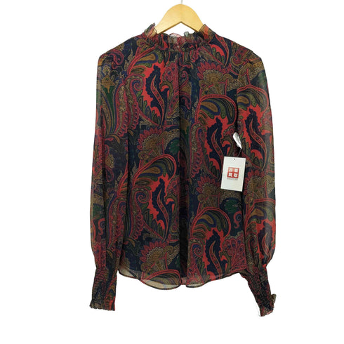 ローレンラルフローレン LAUREN RALPH LAUREN ペイズリー柄 シアー ブラウス レディース import:M