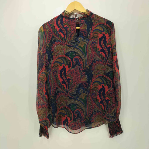ローレンラルフローレン LAUREN RALPH LAUREN ペイズリー柄 シアー ブラウス レディース import:M