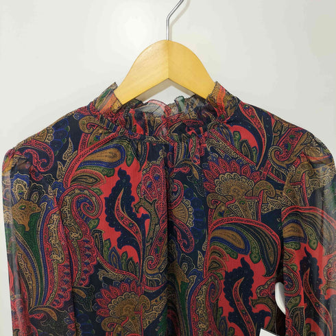 ローレンラルフローレン LAUREN RALPH LAUREN ペイズリー柄 シアー ブラウス レディース import:M
