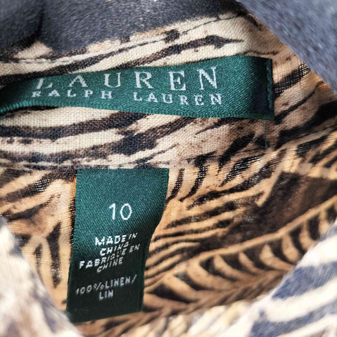 ローレンラルフローレン LAUREN RALPH LAUREN 総柄 ノースリーブシャツワンピース レディース 10