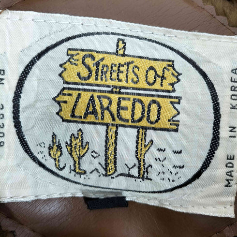 STREET OF LAREDO 70S~ 裏地フリースフェイクレザーシャツジャケット メンズ M