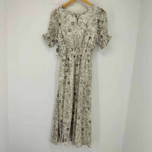 トッコクローゼット tocco closet 飾りくるみ釦付きシャーリングフラワープリントワンピース レディース JPN:M