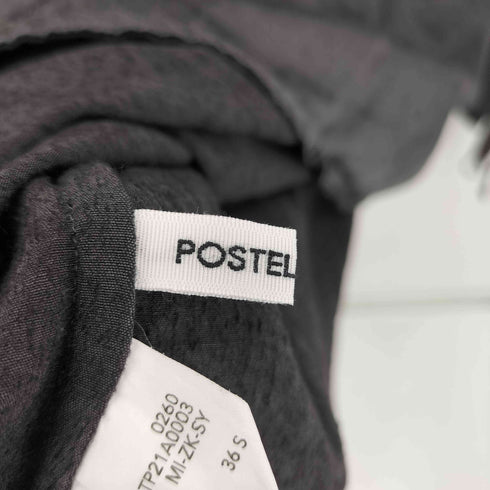 POSTELEGANT WOOL SILK CRASH SATIN TOP シャツ レディース JPN:36