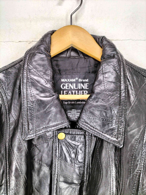 MAXAM BRAND パッチワークレザージップブルゾン メンズ XXL