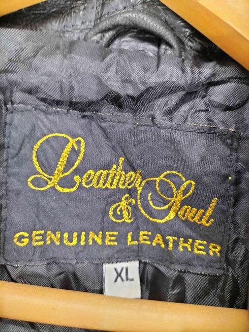 LEATHER & SOUL パッチワークレザージップブルゾン メンズ XL