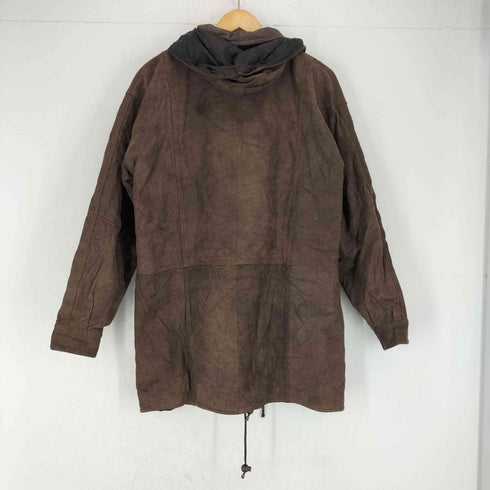ヌバックレザーフーデッドコート メンズ 44
