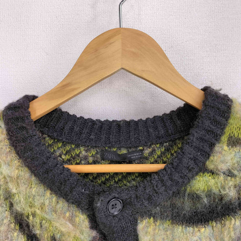 ザラ ZARA 起毛ジャカードカーディガン メンズ import:M
