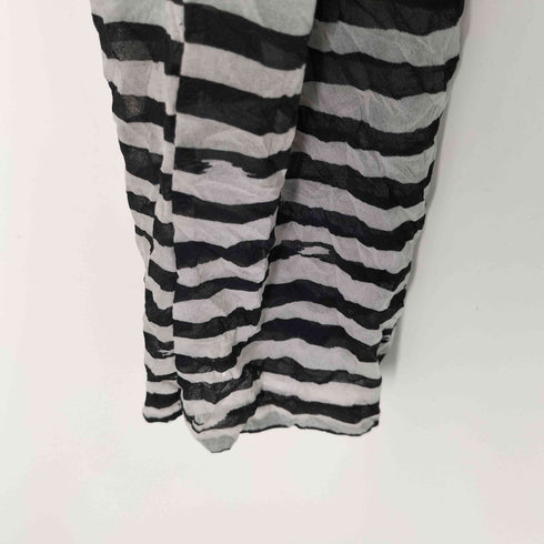 イッセイミヤケ ISSEY MIYAKE 96AW シワ加工 ボーダーシアートップ レディース JPN:M