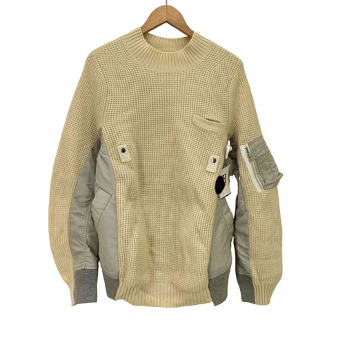 サカイ Sacai MA-1異素材 切替 ドッキング ワッフル ニット セーター メンズ JPN:2