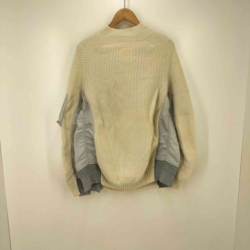サカイ Sacai MA-1異素材 切替 ドッキング ワッフル ニット セーター メンズ JPN:2