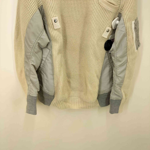 サカイ Sacai MA-1異素材 切替 ドッキング ワッフル ニット セーター メンズ JPN:2