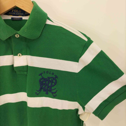 ポロラルフローレン POLO RALPH LAUREN CUSTOM FIT ロゴ刺繍 ボーダー ポロシャツ メンズ import:M