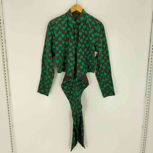 ジュニアゴルチェ JUNIOR GAULTIER グリーン ハーツ コットン シャツ レディース