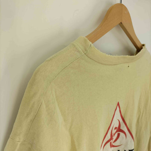HAZ-MAT 00S オーストラリア製 バイオハザードロゴ 両面プリント S/S Tシャツ メンズ import:L