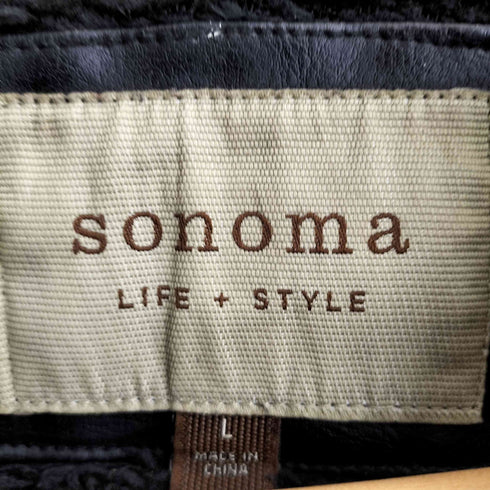 ソノマ sonoma 内ボアライナー付き フェイクレザージップブルゾン メンズ L