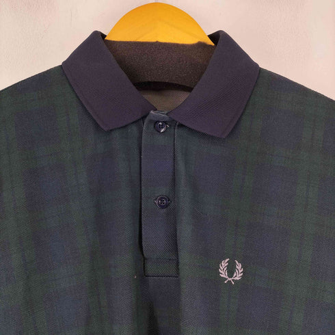 フレッドペリー FRED PERRY ロゴ刺繍 チェック柄 ポロシャツ メンズ JPN:M