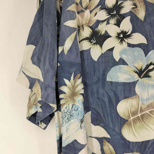 総柄 ココナッツボタン シルク アロハシャツ メンズ import:L