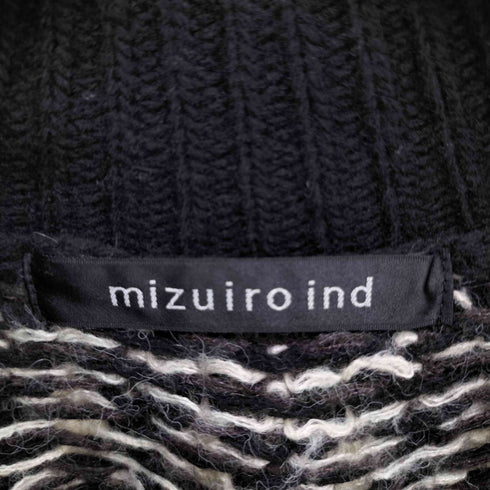 ミズイロインド mizuiro ind ボトルネックジャガードプルオーバーニット レディース
