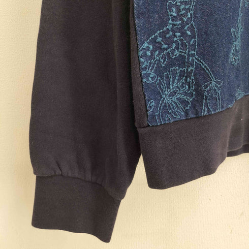 シーバイクロエ SEE BY CHLOE デニム切替 刺繍デザイントレーナー メンズ 34