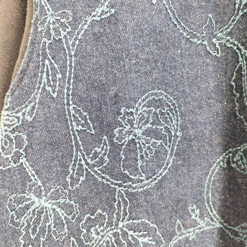 シーバイクロエ SEE BY CHLOE デニム切替 刺繍デザイントレーナー メンズ 34