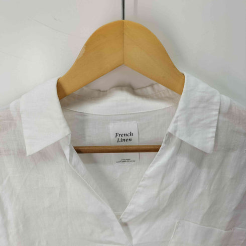 ユナイテッドアローズグリーンレーベルリラクシング UNITED ARROWS green label relaxing 25ss フレンチリネン スキッパー 5分袖 シャツ レディース FREE