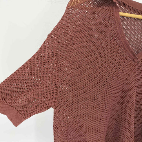 ユナイテッドアローズグリーンレーベルリラクシング UNITED ARROWS green label relaxing 25ss メッシュ スキッパー ニット プルオーバー レディース FREE