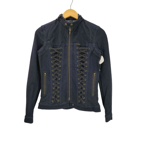 ヒステリックグラマー HYSTERIC GLAMOUR レースアップデザイン ストレッチデニムジャケット レディース M