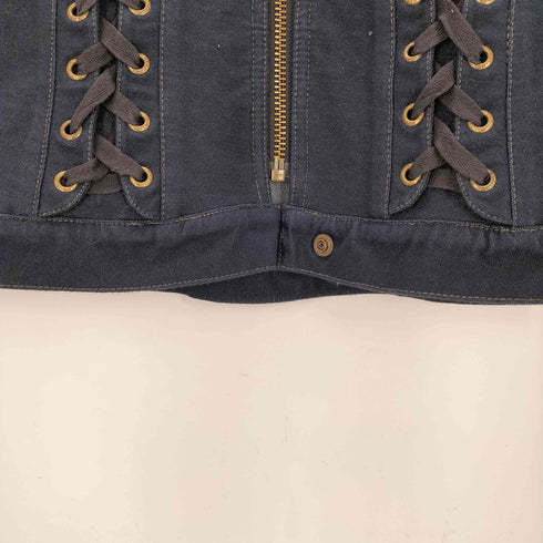 ヒステリックグラマー HYSTERIC GLAMOUR レースアップデザイン ストレッチデニムジャケット レディース M