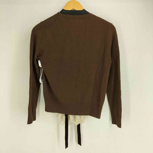 ルールロジェット leur logette カシミヤ混 パール フリル カーディガン レディース JPN:1