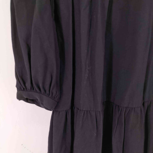 ザラ ZARA Black Ruffle Pleated Boho Smock Tunic Dress レディース us l