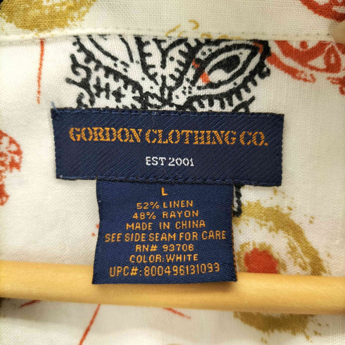 GORDON CLOTHING CO. リネンレーヨンオープンカラーアロハシャツ メンズ JPN:L