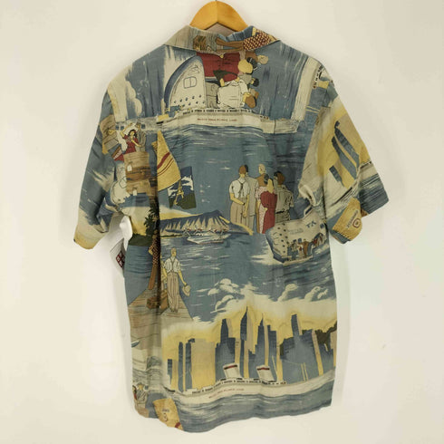 ノーティカ NAUTICA 90S リネンレーヨン 総柄オープンカラーS/S シャツ メンズ import:S