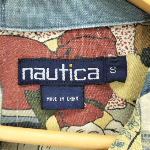 ノーティカ NAUTICA 90S リネンレーヨン 総柄オープンカラーS/S シャツ メンズ import:S