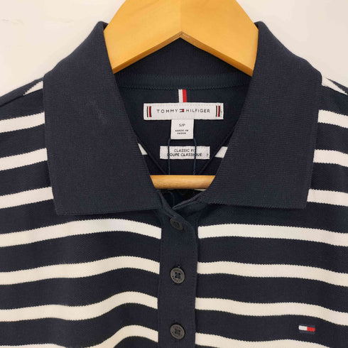 トミーヒルフィガー TOMMY HILFIGER SHORT SLEEVE STRIPE POLO レディース S