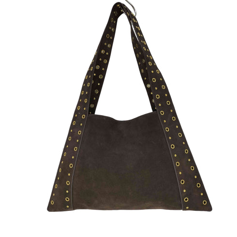 ザラ ZARA スプリットスエード スタッズショルダーバッグ レディース M