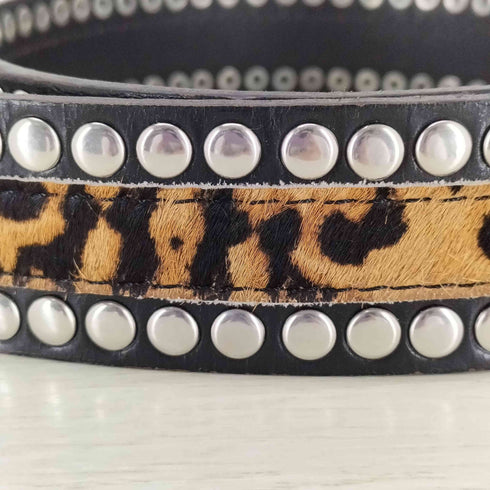 ザラ ZARA レオパードスタッズベルト メンズ