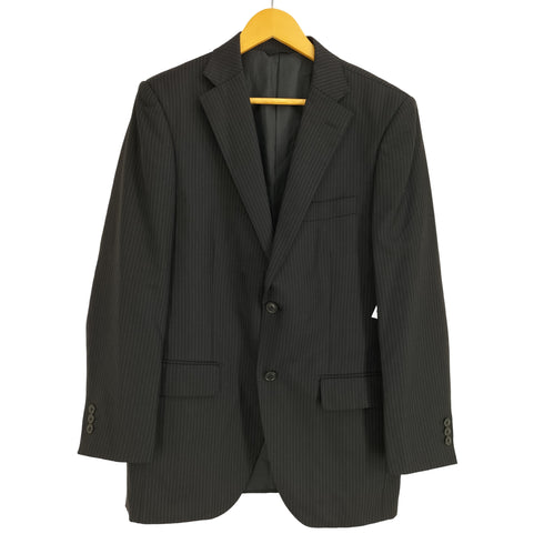 ハーディエイミス HARDY AMIES super 100s 総裏 開き見せ センターベント ストライプ 2bシングルテーラードジャケット メンズ 100ab7