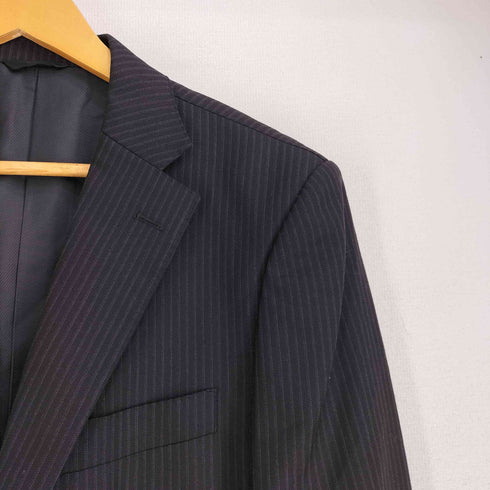 ハーディエイミス HARDY AMIES super 100s 総裏 開き見せ センターベント ストライプ 2bシングルテーラードジャケット メンズ 100ab7
