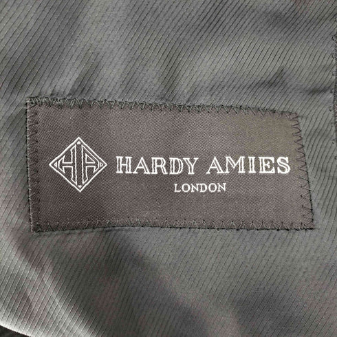 ハーディエイミス HARDY AMIES super 100s 総裏 開き見せ センターベント ストライプ 2bシングルテーラードジャケット メンズ 100ab7