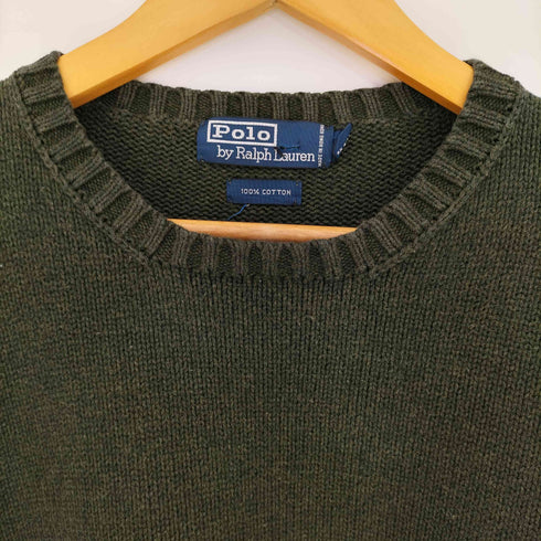 ポロバイラルフローレン Polo by RALPH LAUREN 90-00s ポニー刺繍 クルーネックコットンニット メンズ import:XXL
