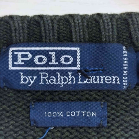 ポロバイラルフローレン Polo by RALPH LAUREN 90-00s ポニー刺繍 クルーネックコットンニット メンズ import:XXL