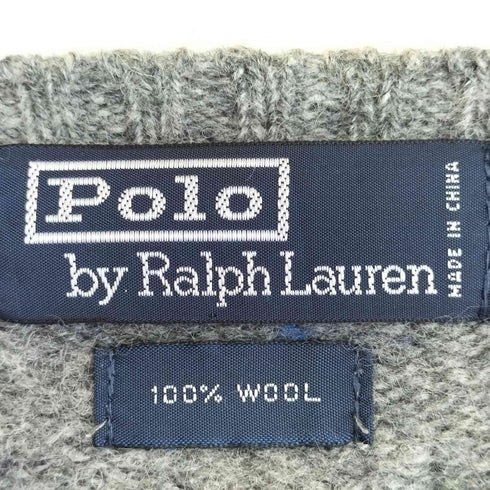 ポロバイラルフローレン Polo by RALPH LAUREN 90-00s ポニー刺繍 ウールクルーネックニット メンズ import:L