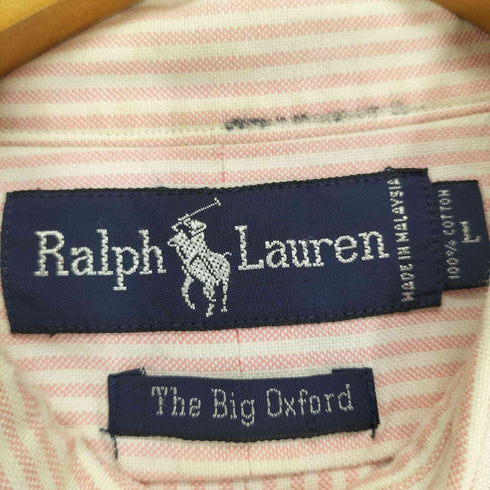 ラルフローレン RALPH LAUREN THE BIG OXFORD 裾ポニー刺繍 ストライプ BDシャツ メンズ import:L